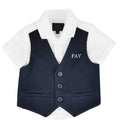 ViaMonte Shop | Fay camicia neonato bianca in lino con gilet