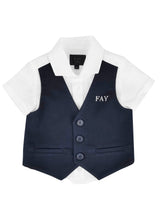 ViaMonte Shop | Fay camicia neonato bianca in lino con gilet