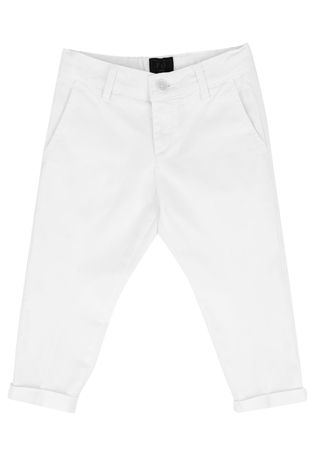 ViaMonte Shop | Fay pantalone chino bianco ragazzo in cotone