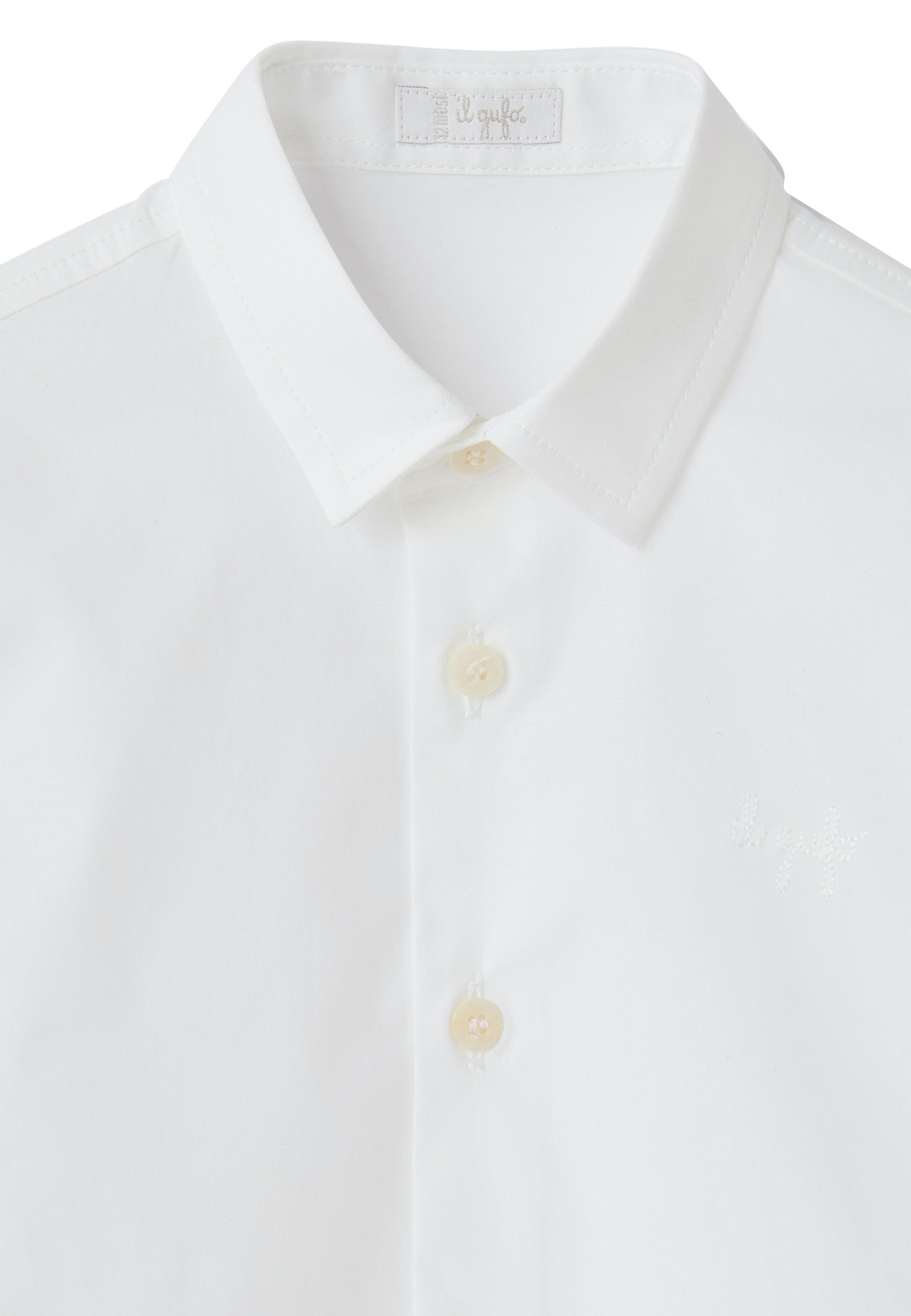 ViaMonte Shop | Il Gufo camicia bianca neonato in cotone stretch