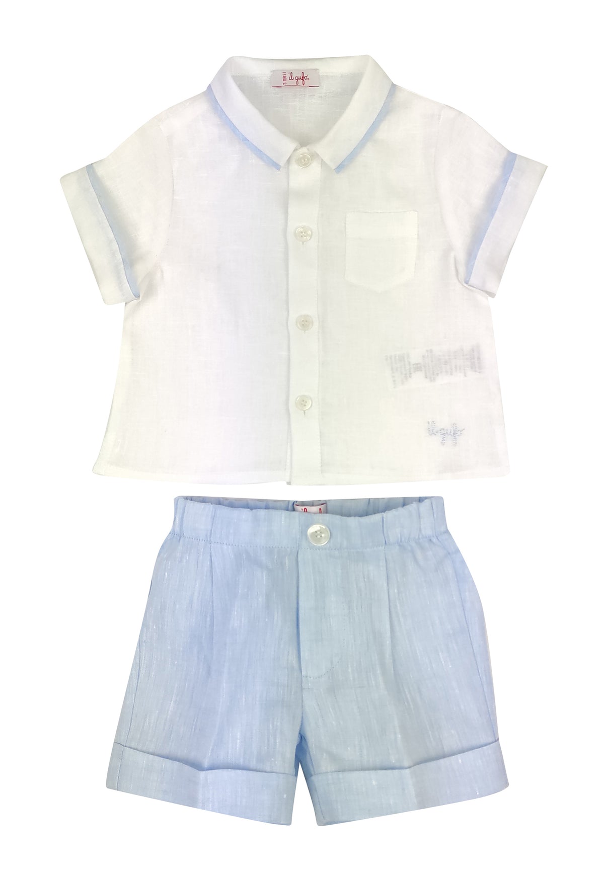 ViaMonte Shop | Il Gufo completo neonato in lino bicolor