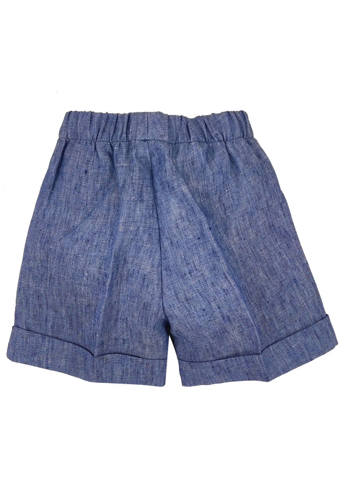 ViaMonte Shop | Il Gufo bermuda celeste scuro neonato in lino