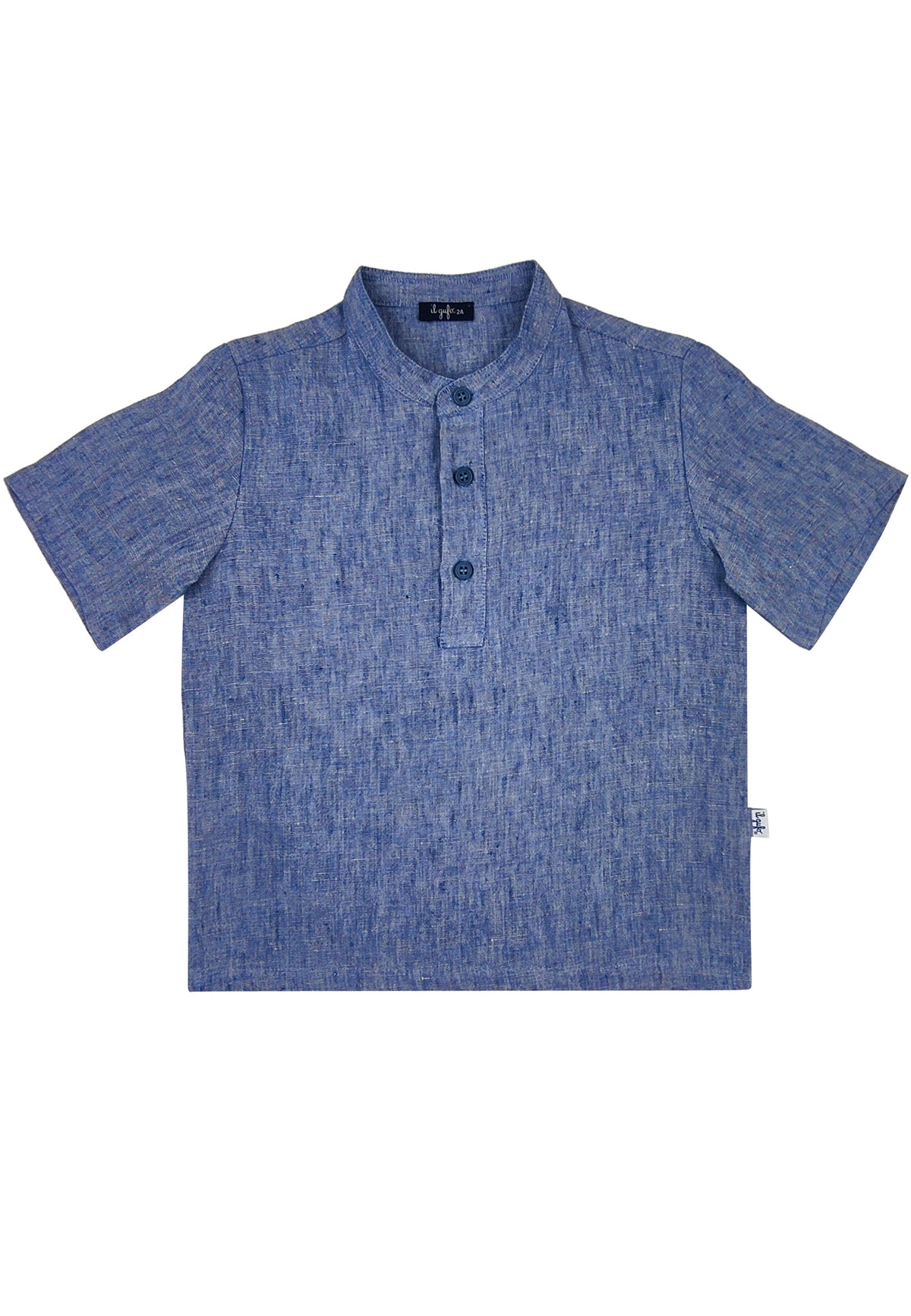 ViaMonte Shop | Il Gufo camicia celeste chiaro bambino in puro lino