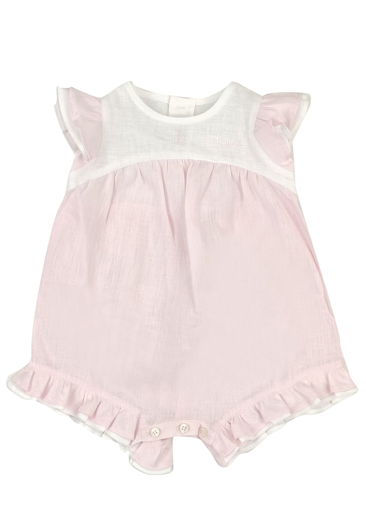ViaMonte Shop | Il Gufo pagliaccetto bicolor neonata in lino