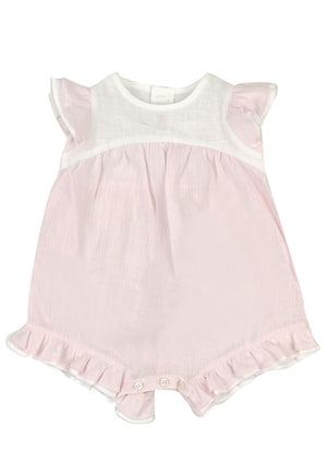 ViaMonte Shop | Il Gufo pagliaccetto bicolor neonata in lino