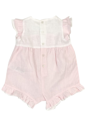 ViaMonte Shop | Il Gufo pagliaccetto bicolor neonata in lino