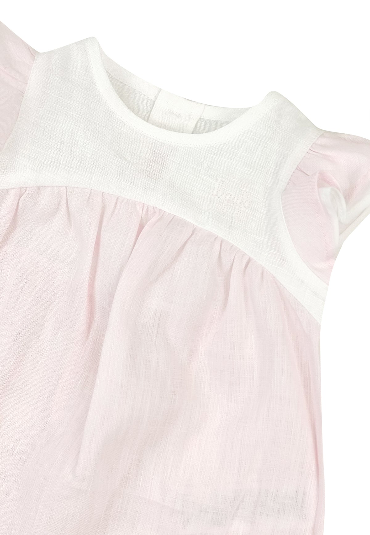 ViaMonte Shop | Il Gufo pagliaccetto bicolor neonata in lino