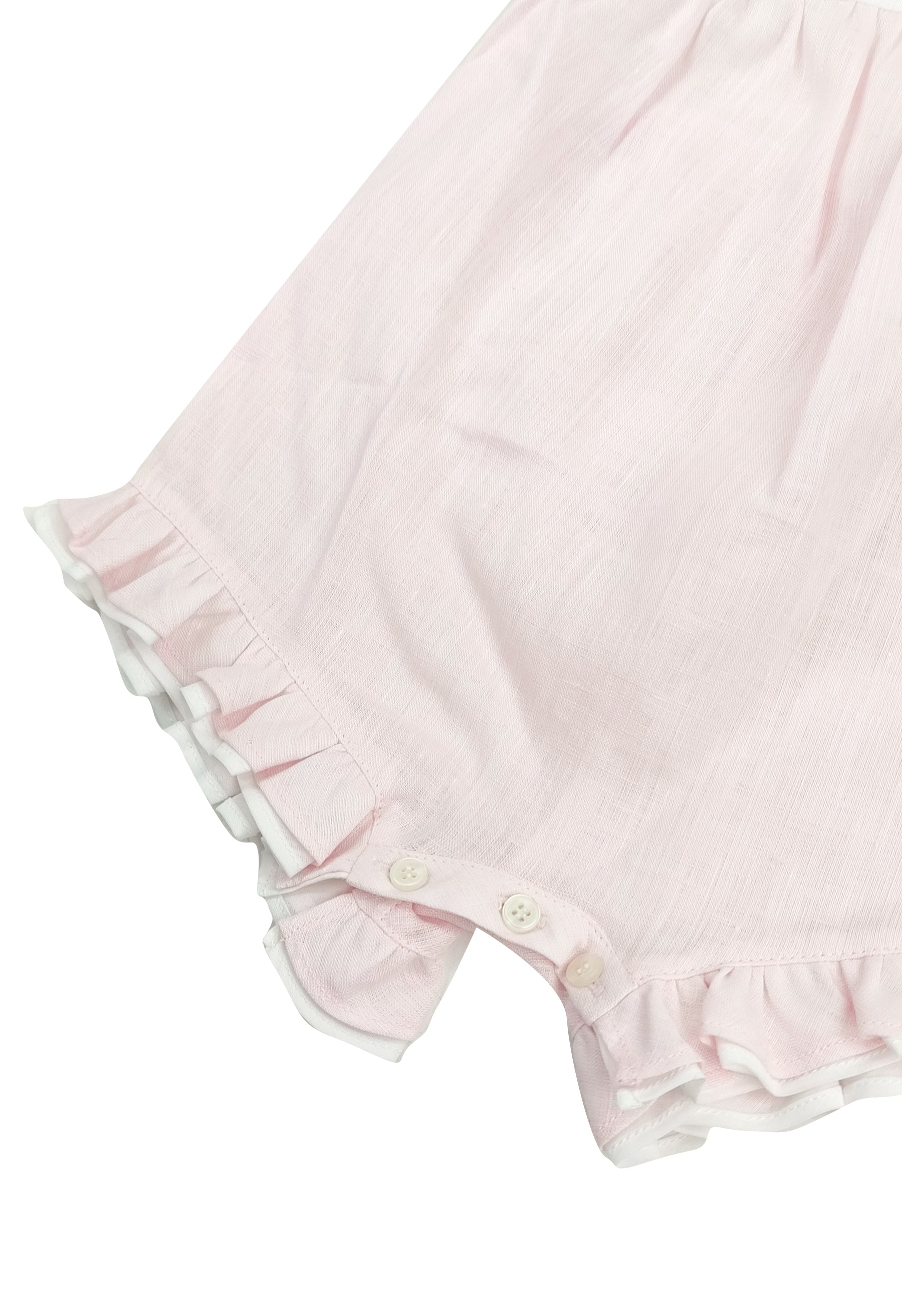ViaMonte Shop | Il Gufo pagliaccetto bicolor neonata in lino