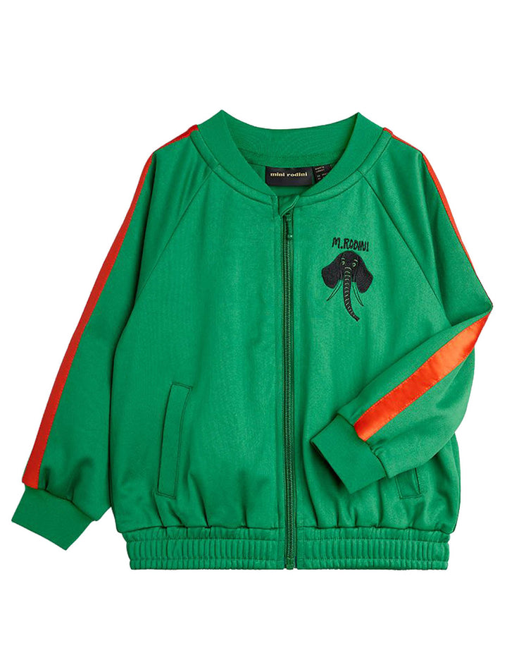 ViaMonte Shop | Mini Rodini felpa aperta verde neonato in poliestere riciclato