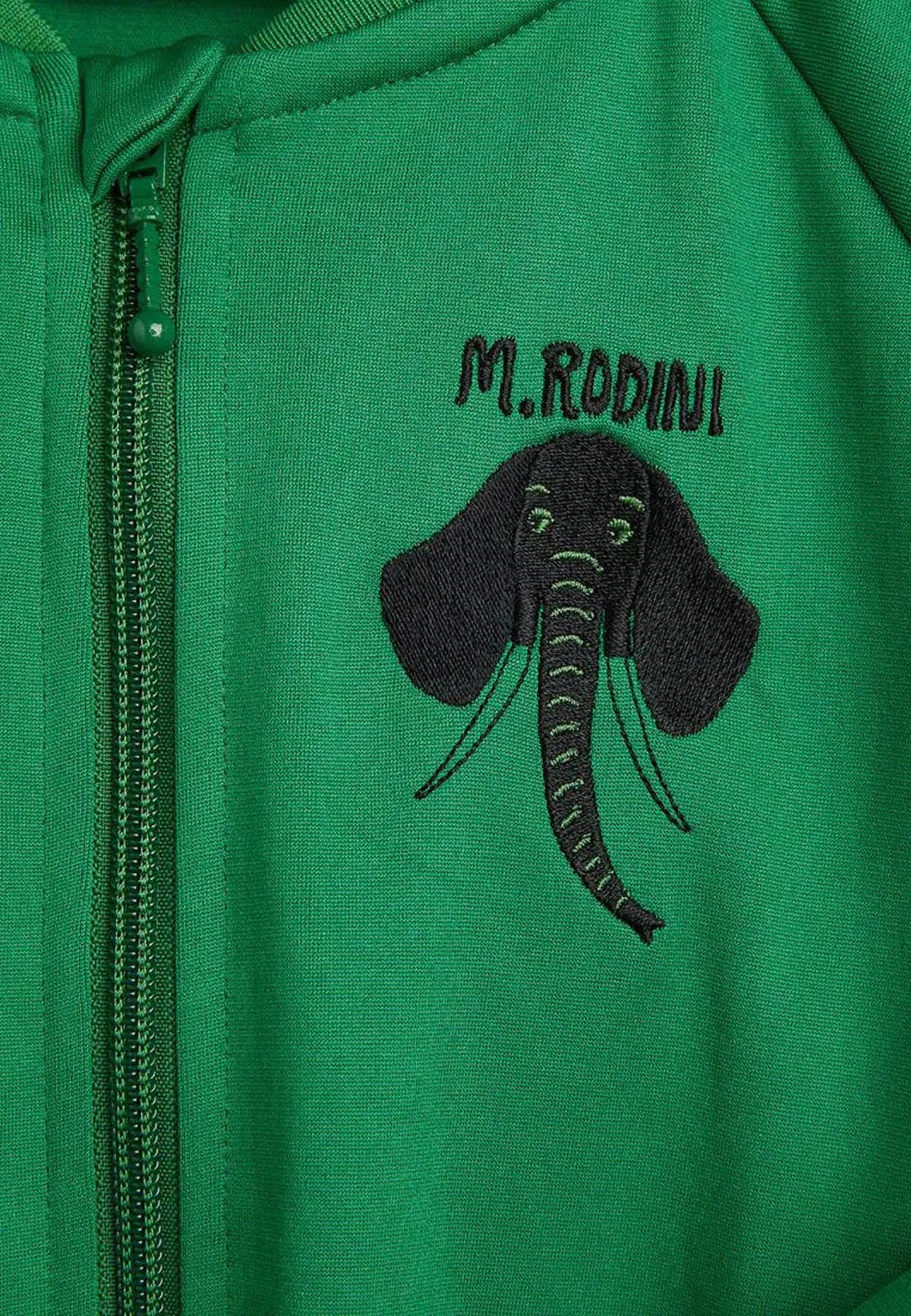 ViaMonte Shop | Mini Rodini felpa aperta verde bambino in poliestere riciclato