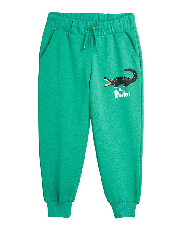 ViaMonte Shop | Mini Rodini pantalone verde bambino in felpa di cotone organico