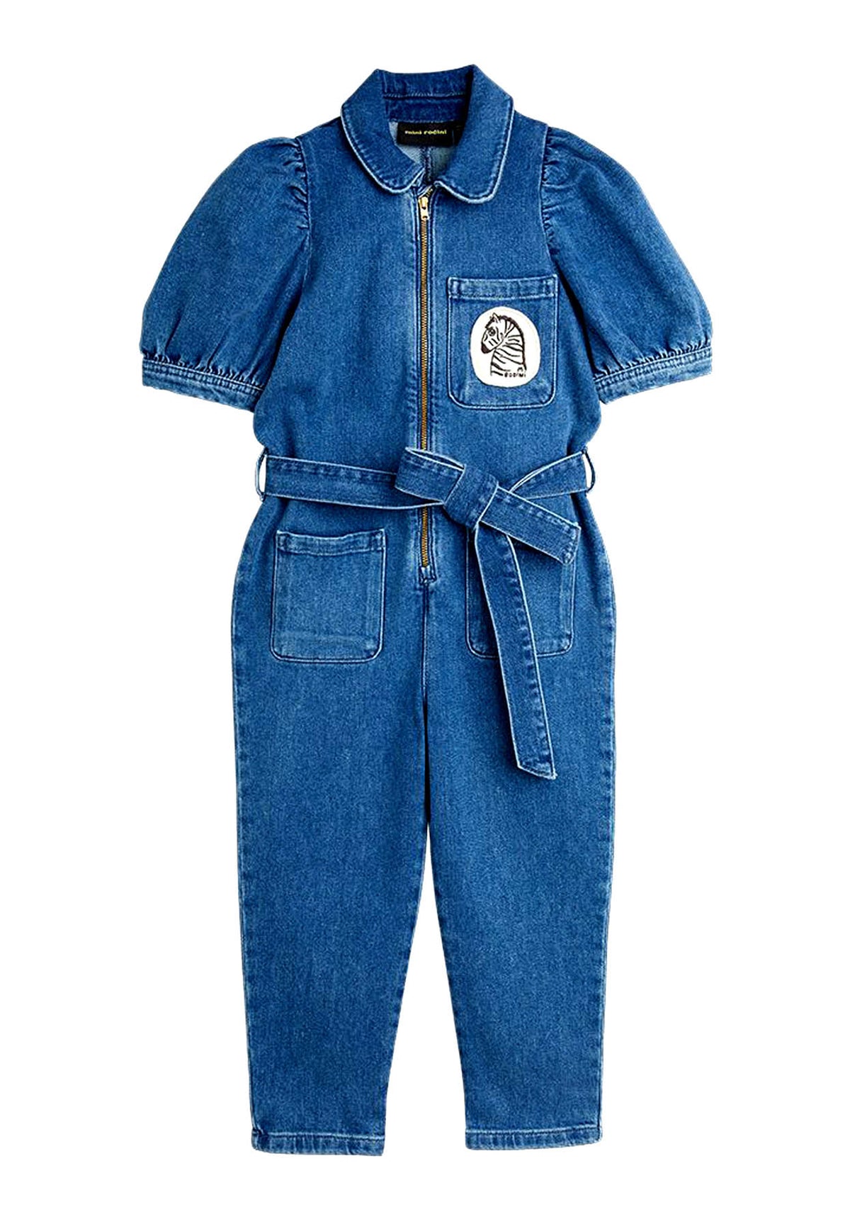 ViaMonte Shop | Mini Rodini tuta intera bambina in denim di cotone organico