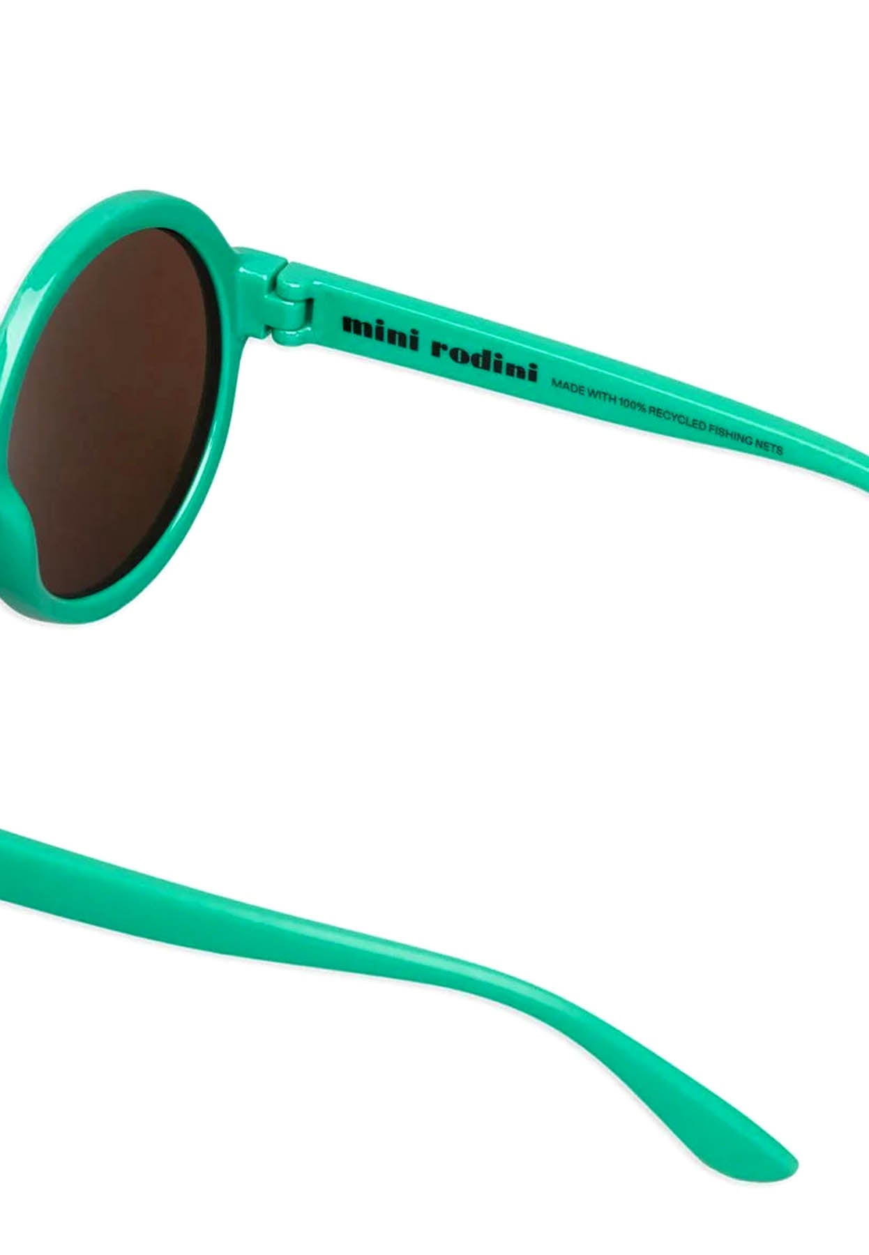 Mini Rodini occhiali da sole rotondi verdi bambinai con stampa logo | ViaMonte Shop