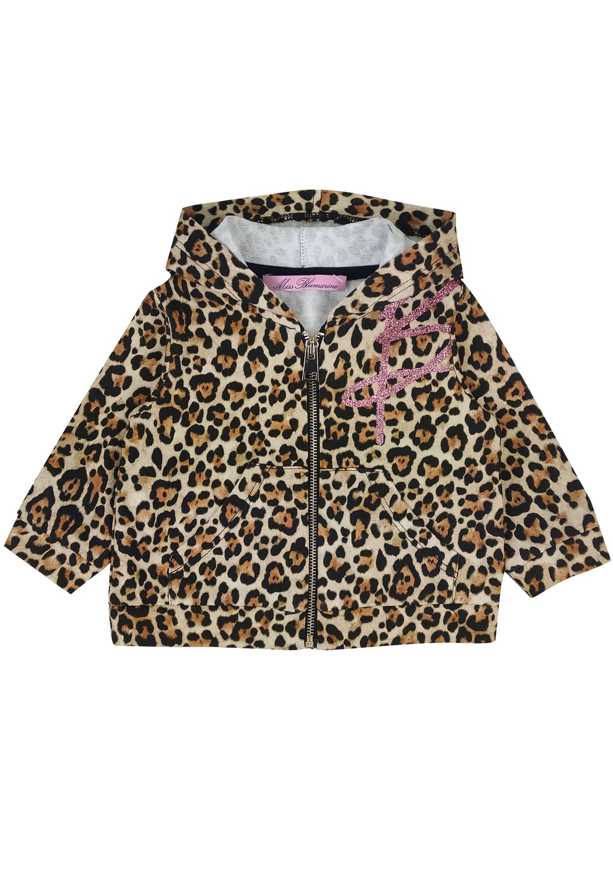 ViaMonte Shop | Miss Blumarine felpa neonata in cotone stampa animalier