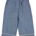 ViaMonte Shop | Moncler Enfant pantalone blu bambina in cotone chambray