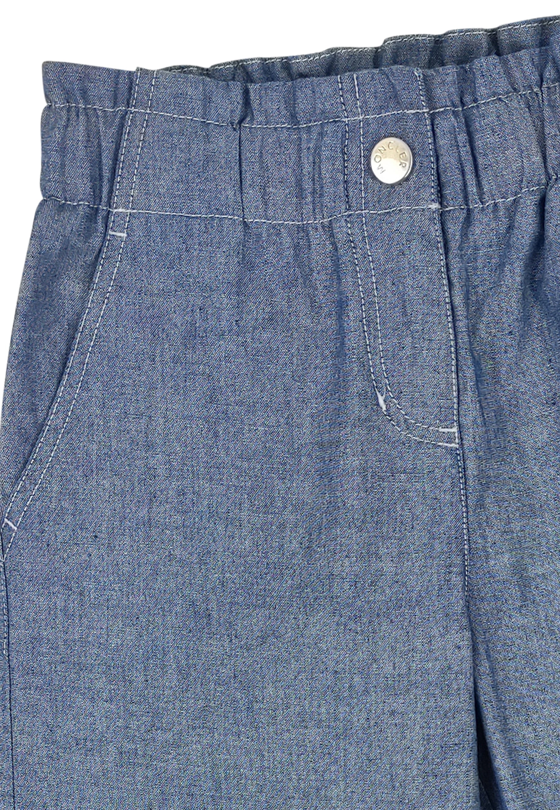 ViaMonte Shop | Moncler Enfant pantalone blu ragazza in cotone chambray