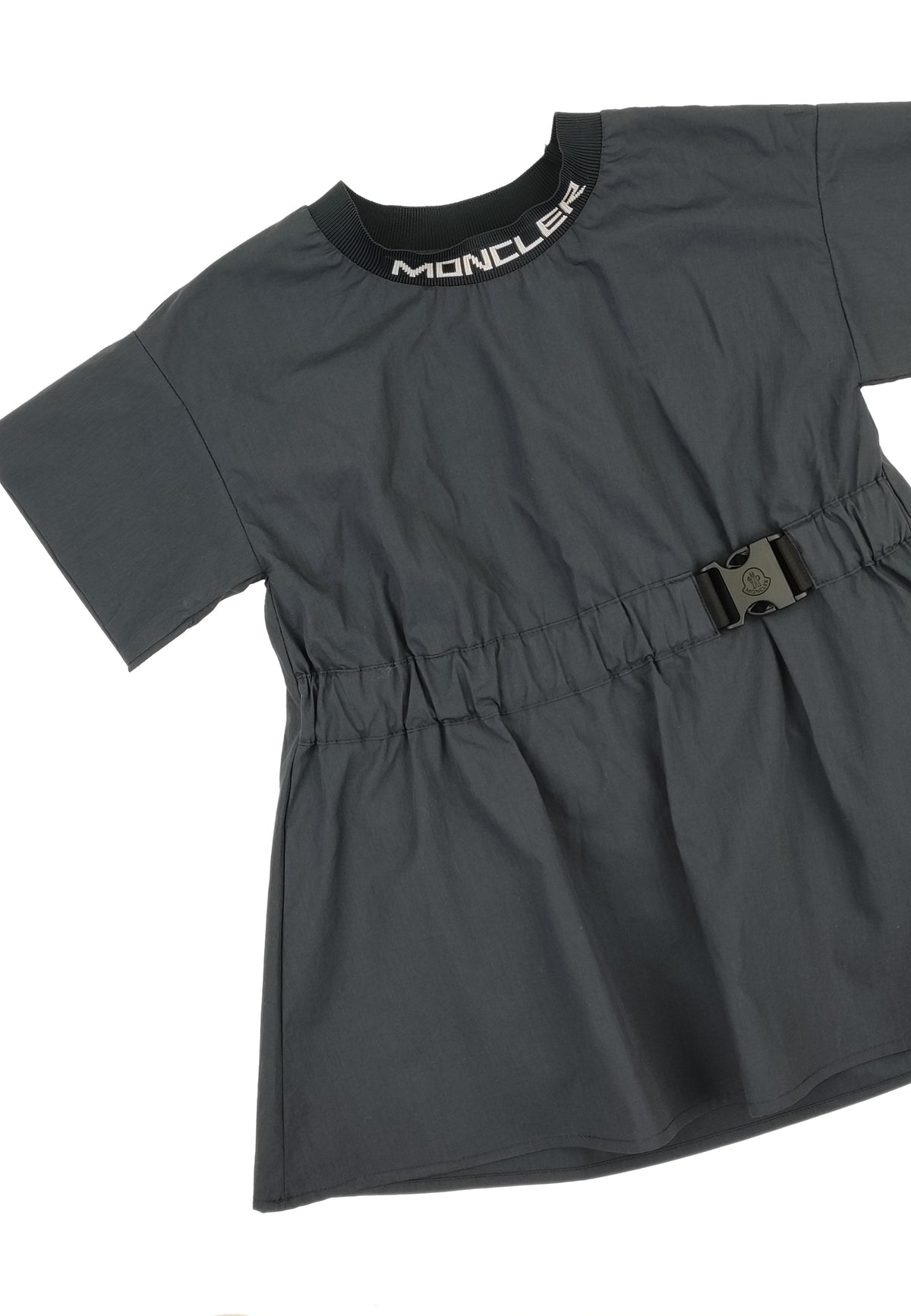 ViaMonte Shop | Moncler Enfant abito blu bambina in popeline di cotone
