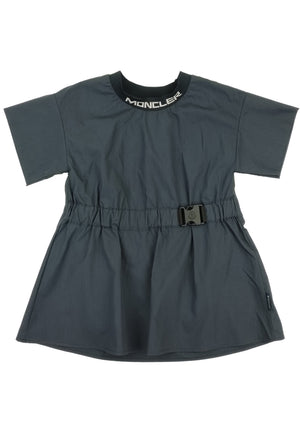 ViaMonte Shop | Moncler Enfant abito blu bambina in popeline di cotone