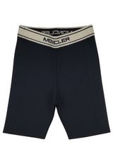 Moncler Enfant shorts biker nero ragazza in jersey stretch | ViaMonte Shop