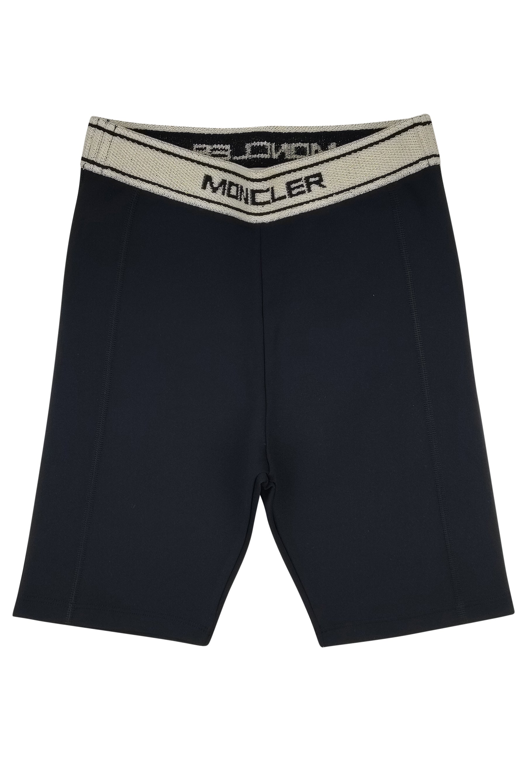 Moncler Enfant shorts biker nero ragazza in jersey stretch | ViaMonte Shop