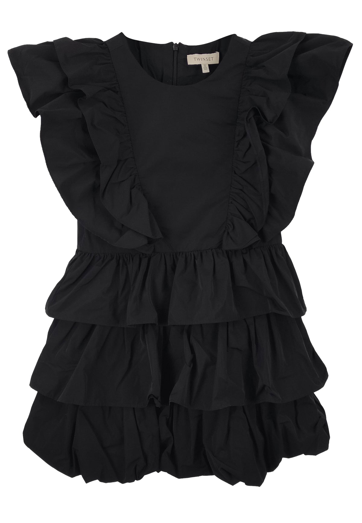 ViaMonte Shop | Twin Set abito corto nero bambina in taffeta'