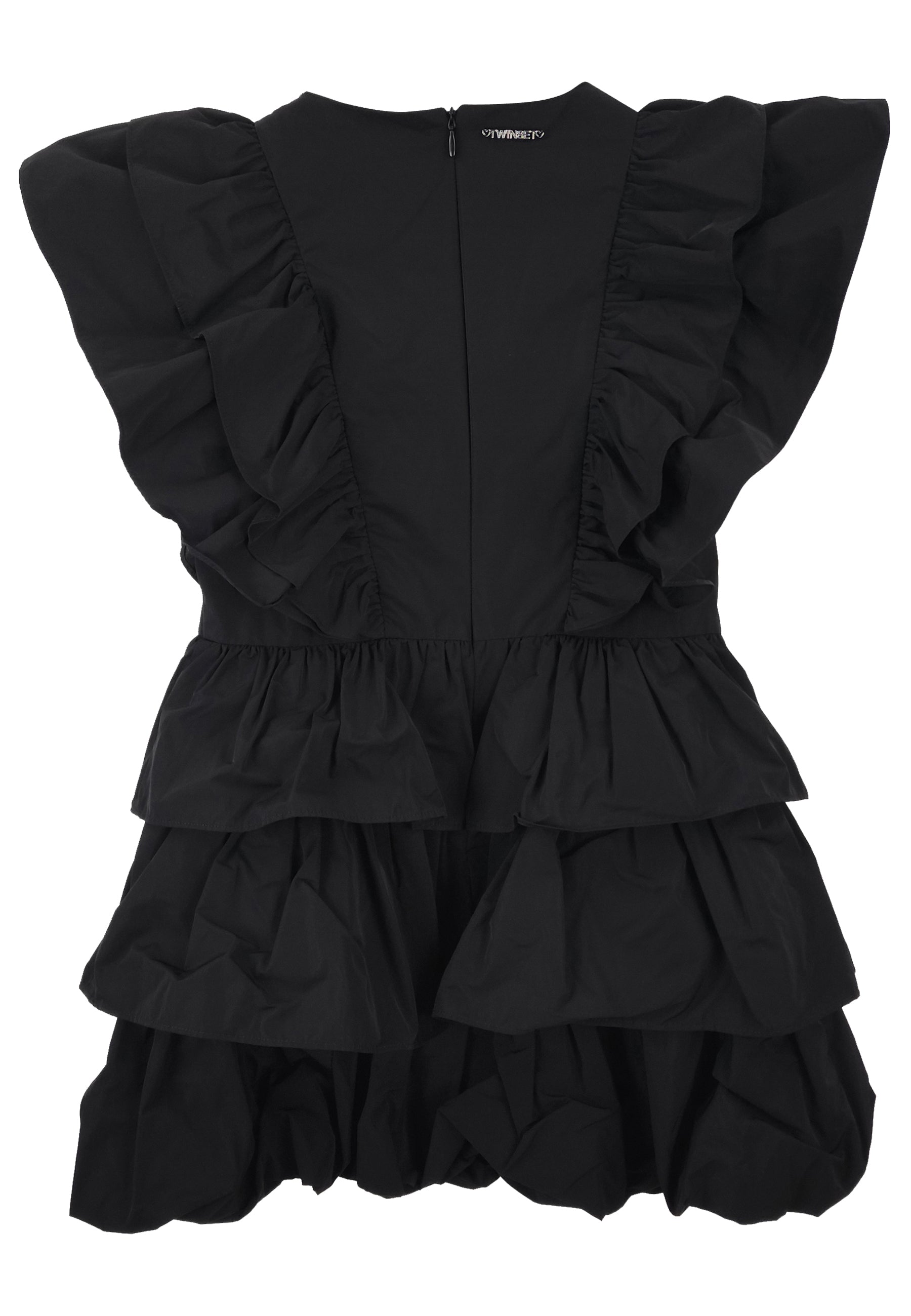 ViaMonte Shop | Twin Set abito corto nero bambina in taffeta'
