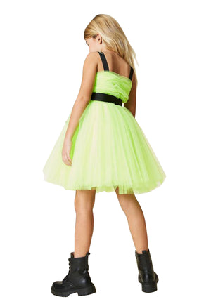 ViaMonte Shop | Twin Set abito verde fluo bambina in tulle