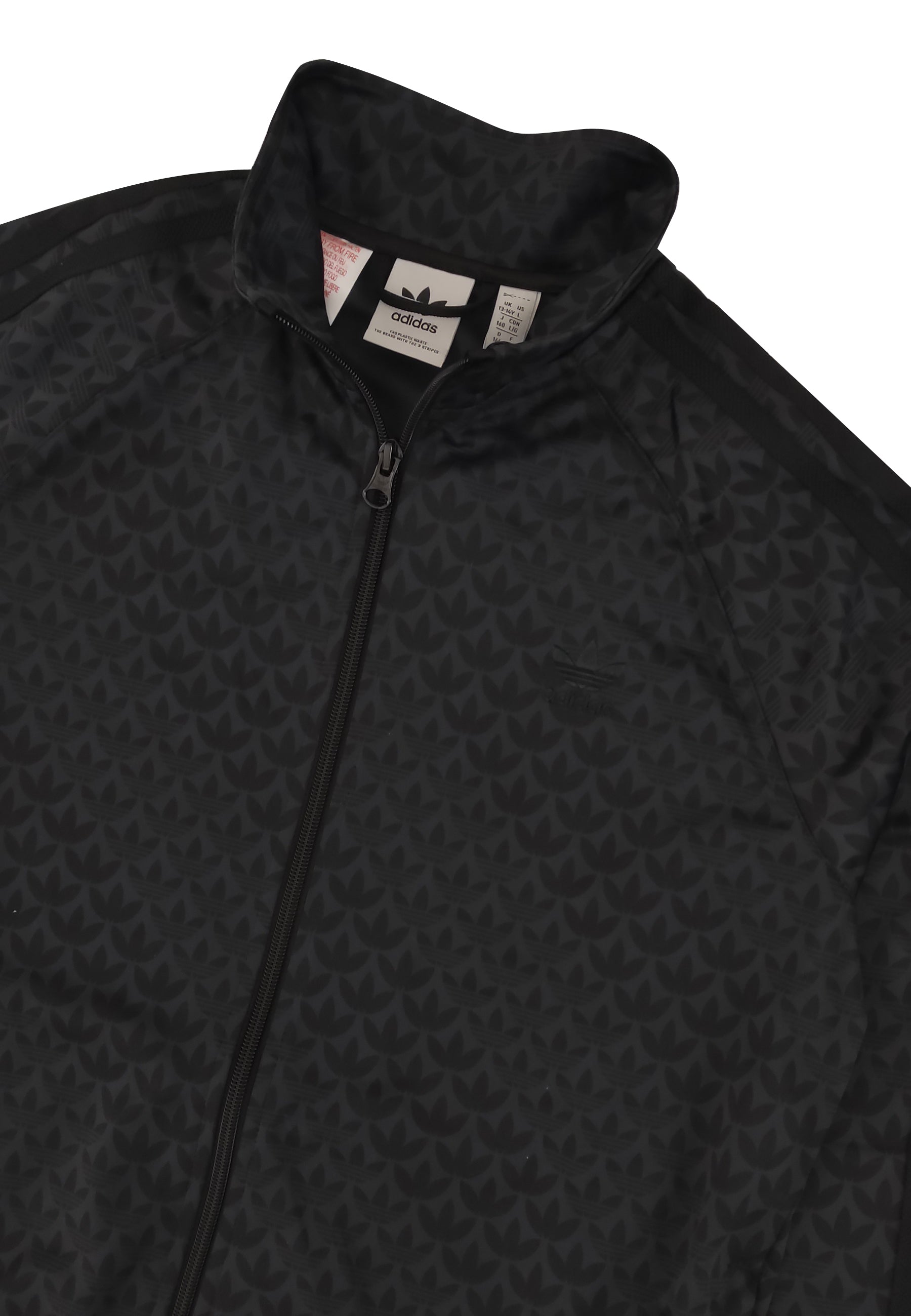 ViaMonte Shop | Adidas felpa tracktop monogram nera ragazzo