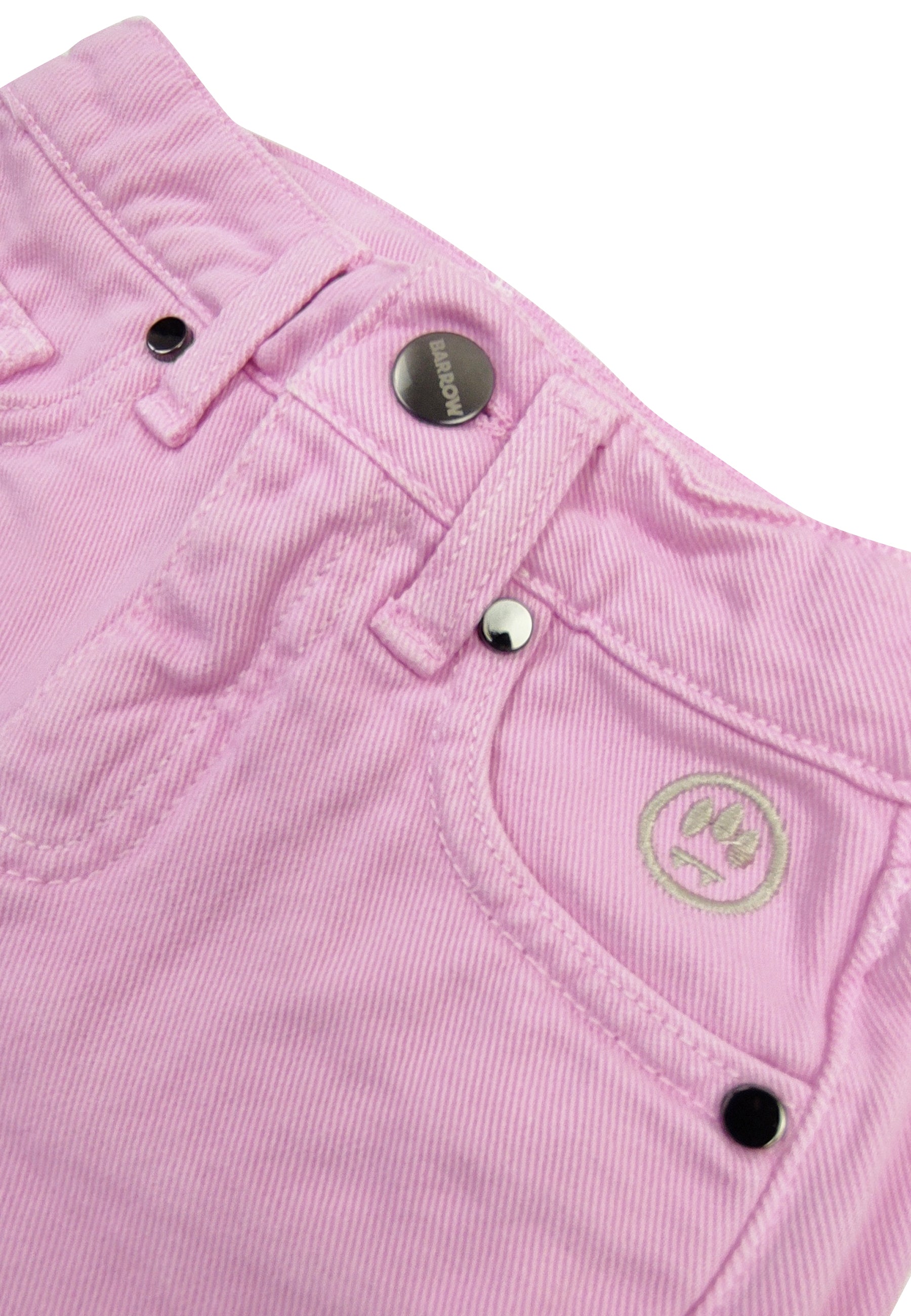 Barrow kids shorts rosa bambina in denim di cotone | ViaMonte Shop