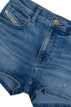 ViaMonte Shop | Diesel Kid shorts blu chiaro bambina in denim di cotone