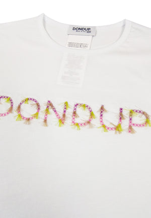 ViaMonte Shop | Dondup kids t-shirt bianca ragazza in jersey di cotone