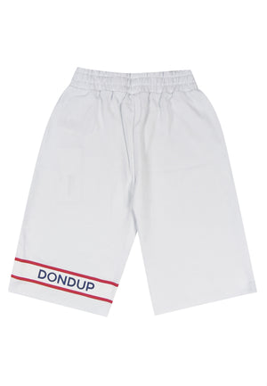 ViaMonte Shop | Dondup bermuda sportivo bianco bambino in felpa di cotone