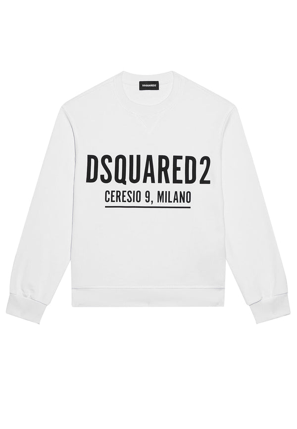 Felpa bambino Dsquared2 bianca in cotone