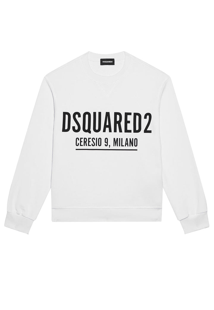 Felpa bambino Dsquared2 bianca in cotone