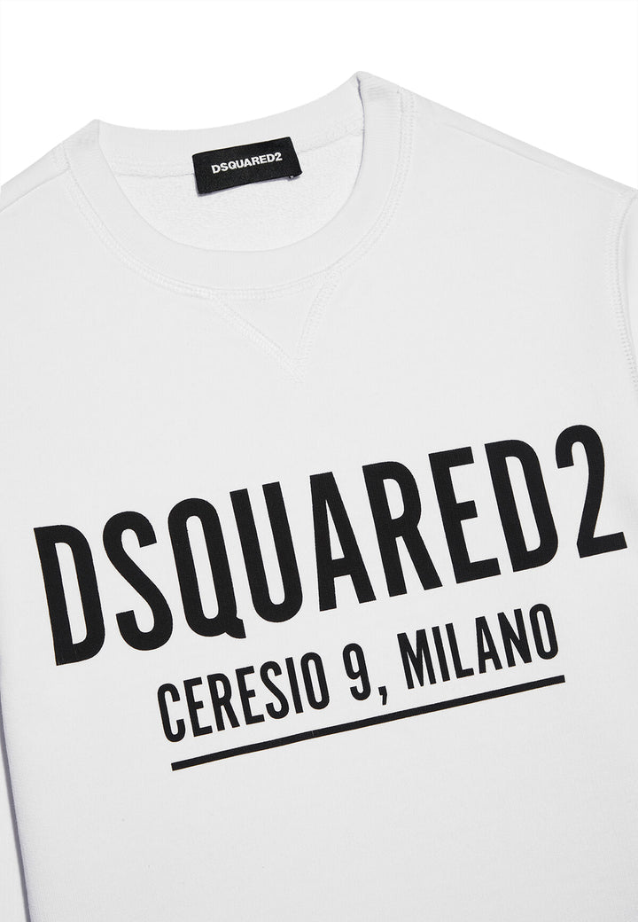 Felpa bambino Dsquared2 bianca in cotone