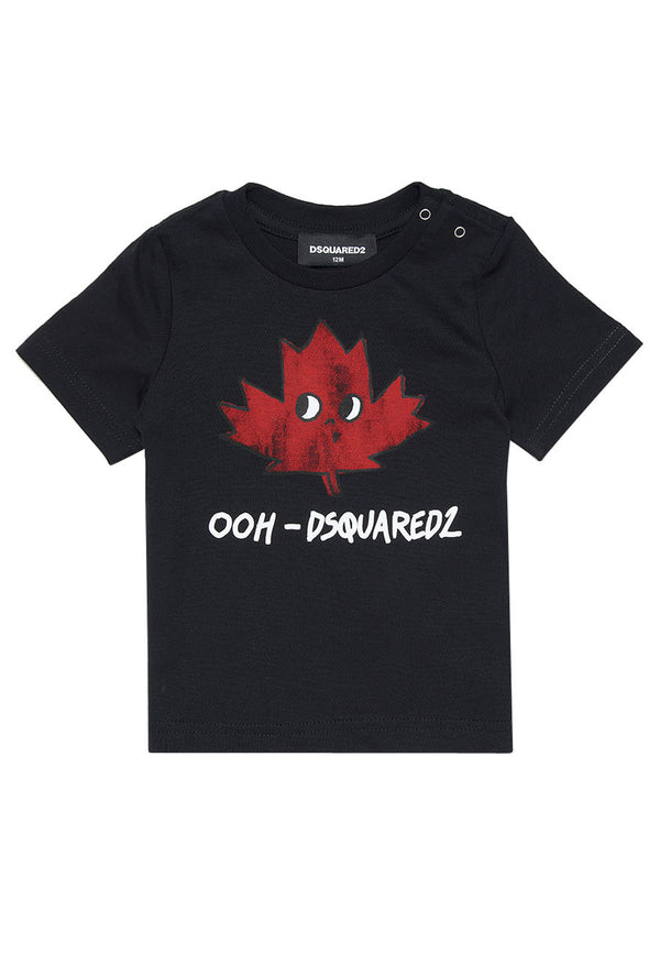 ViaMonte Shop | Dsquared2 t-shirt nera neonato in jersey di cotone