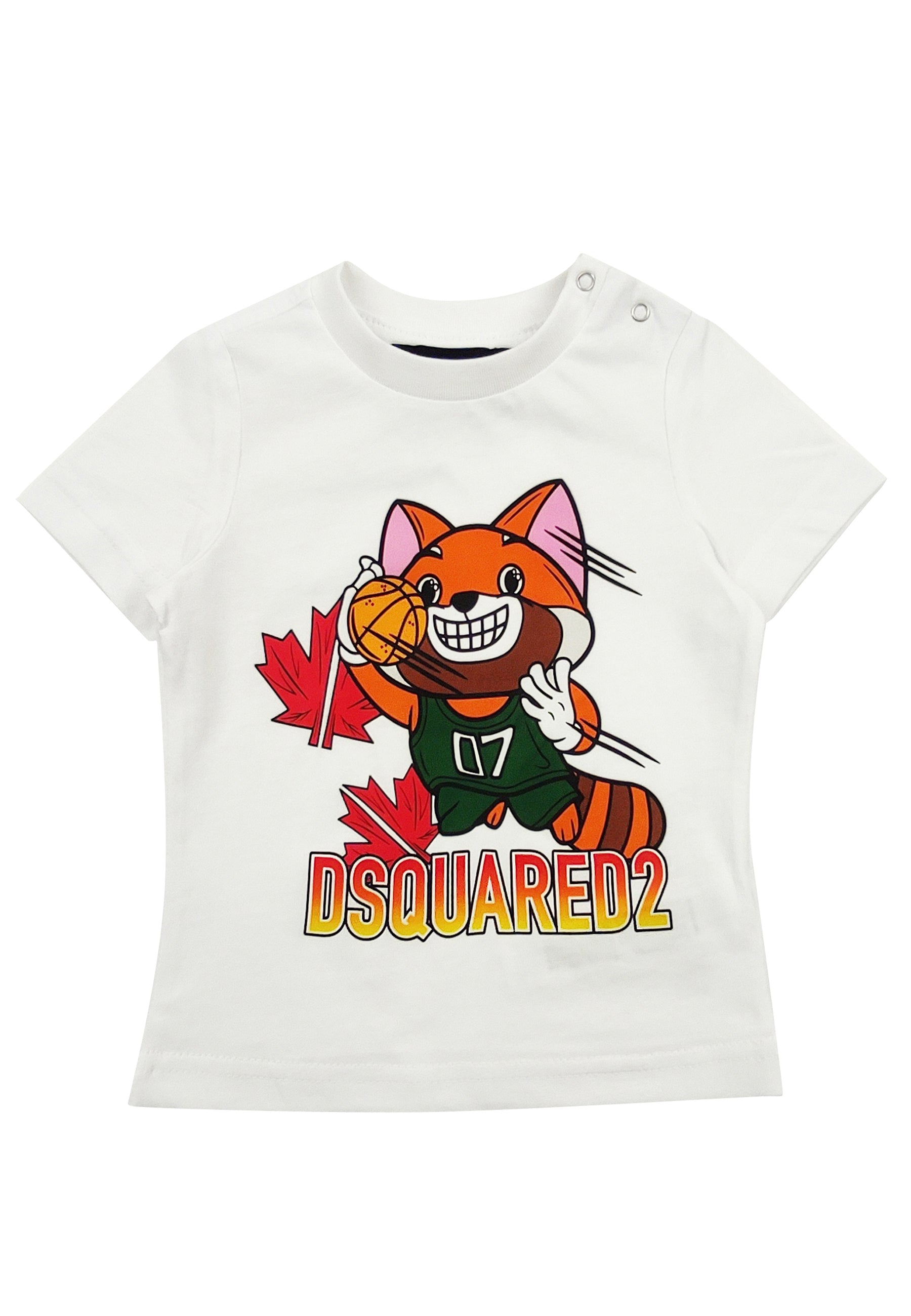 Dsquared2 t-shirt bianca neonato in jersey di cotone | ViaMonte Shop