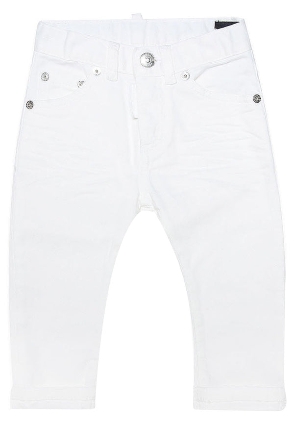 ViaMonte Shop | Dsquared2 jeans bianco neonato in denim di cotone