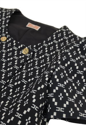 ViaMonte Shop | Elisabetta Franchi La Mia Bambina vestito doppiopetto nero ragazza in crepe
