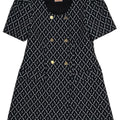 ViaMonte Shop | Elisabetta Franchi La Mia Bambina vestito doppiopetto nero ragazza in crepe