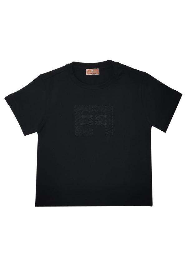 ViaMonte Shop | Elisabetta Franchi t-shirt nera bambina in cotone