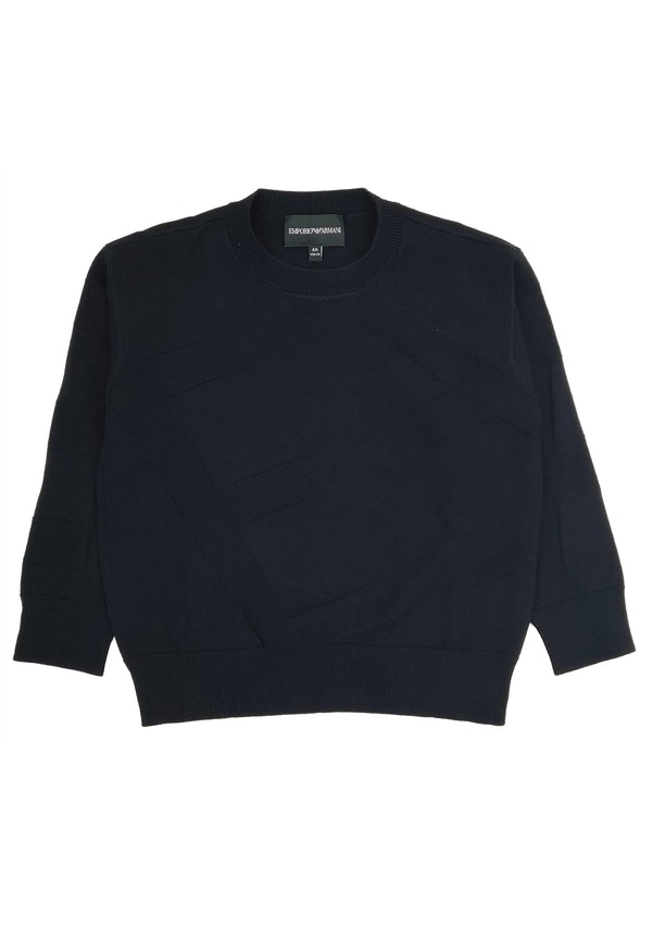 ViaMonte Shop | Emporio Armani maglia girocollo blu ragazzo in cotone