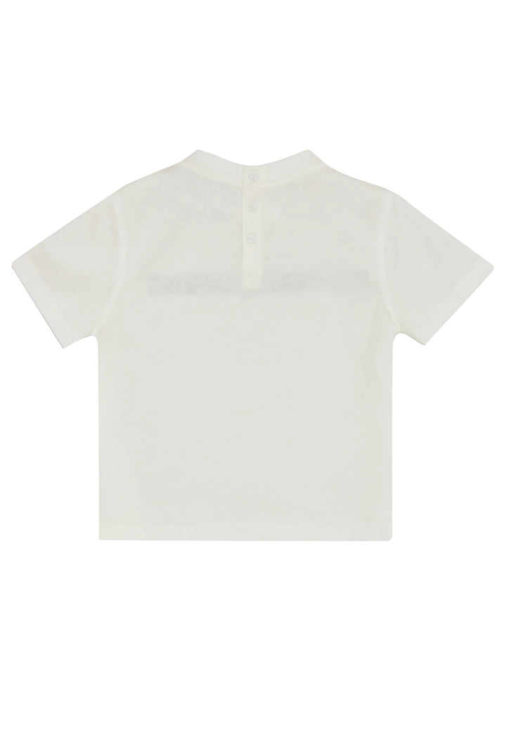 ViaMonte Shop | Emporio Armani T-Shirt neonato bianca con logo a contrasto