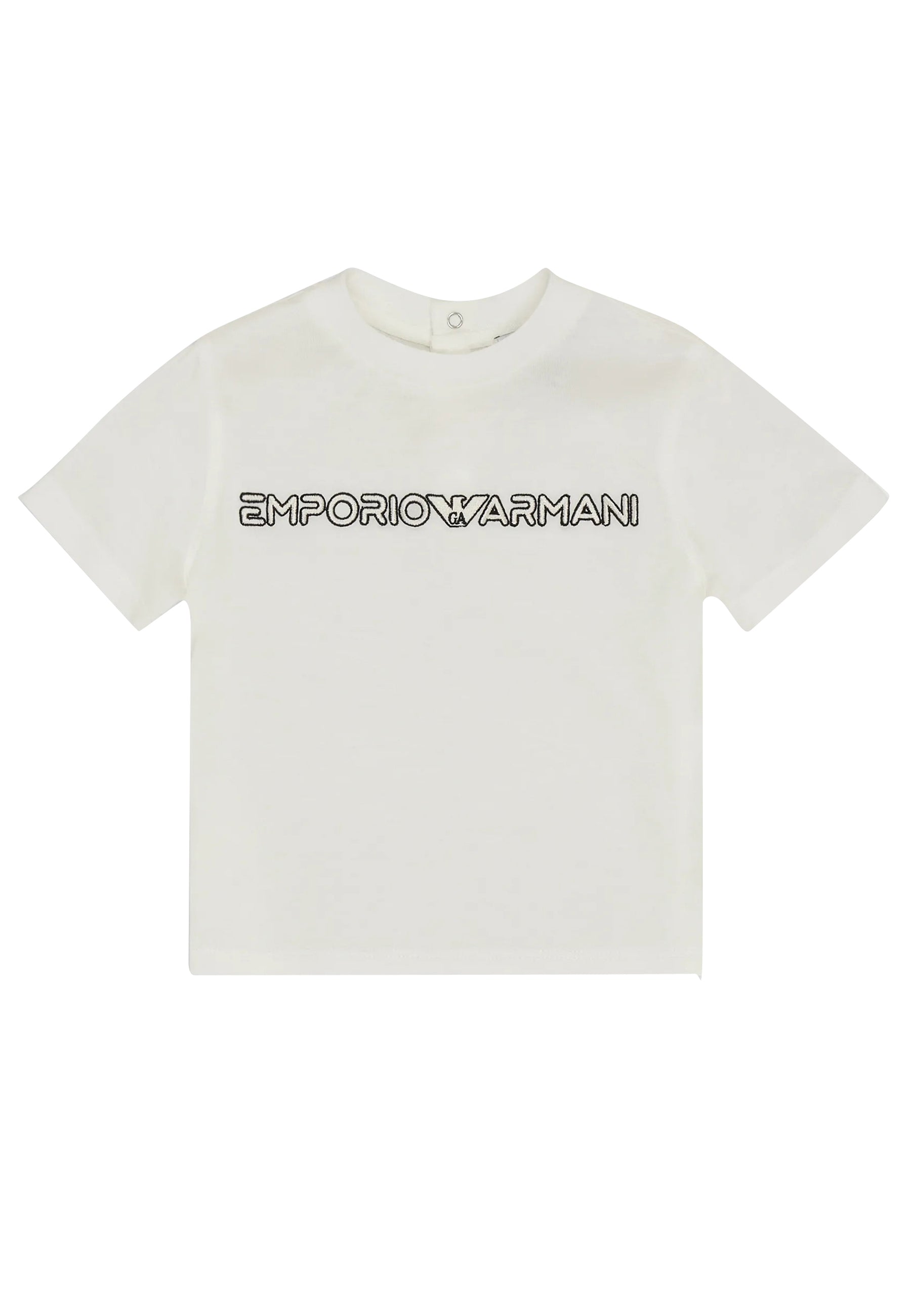 ViaMonte Shop | Emporio Armani T-Shirt neonato bianca con logo a contrasto