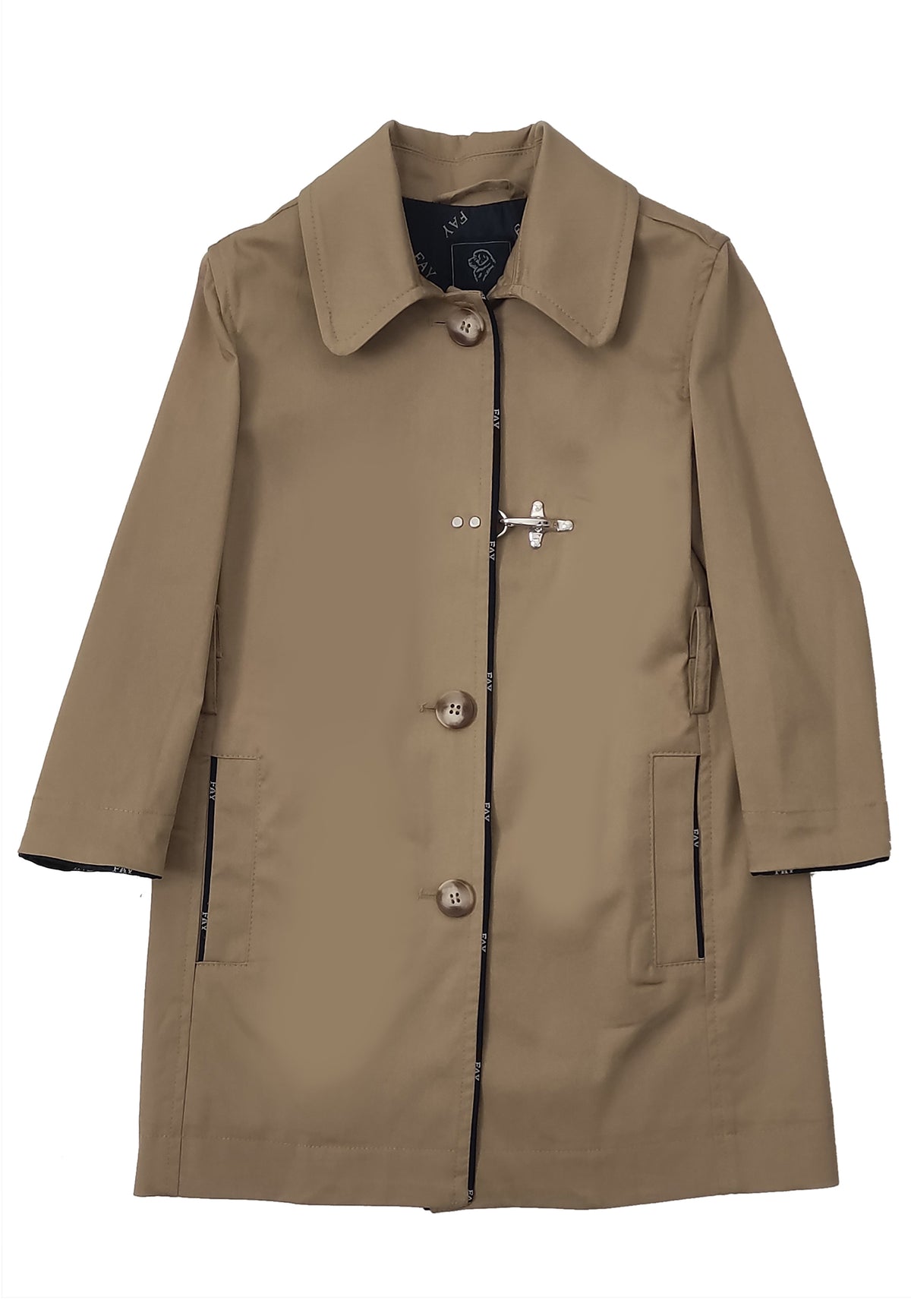 ViaMonte Shop | Fay trench marrone bambino in gabardine stretch