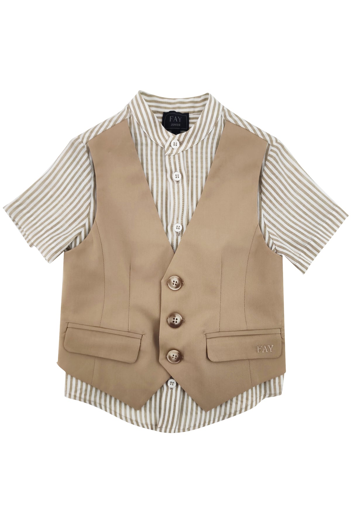 ViaMonte Shop | Fay camicia beige ragazzo in misto lino