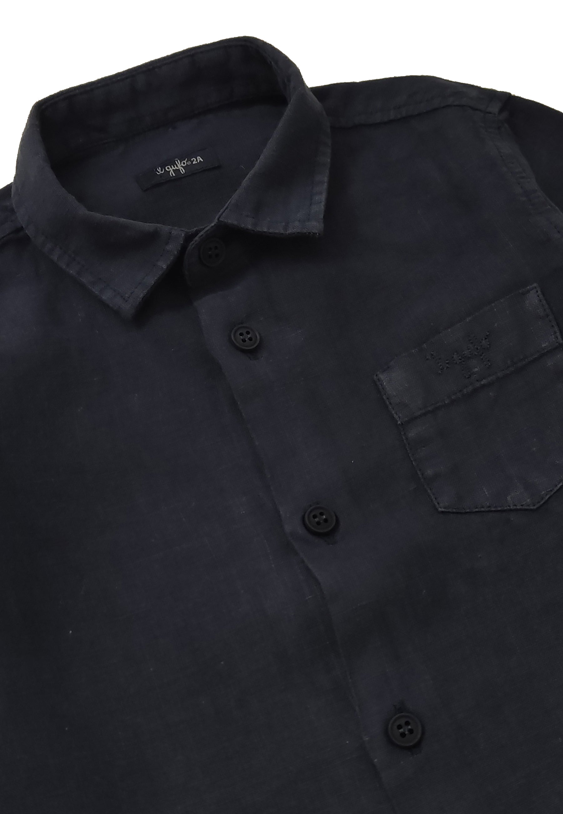 ViaMonte Shop | Il Gufo camicia blu bambino in puro lino