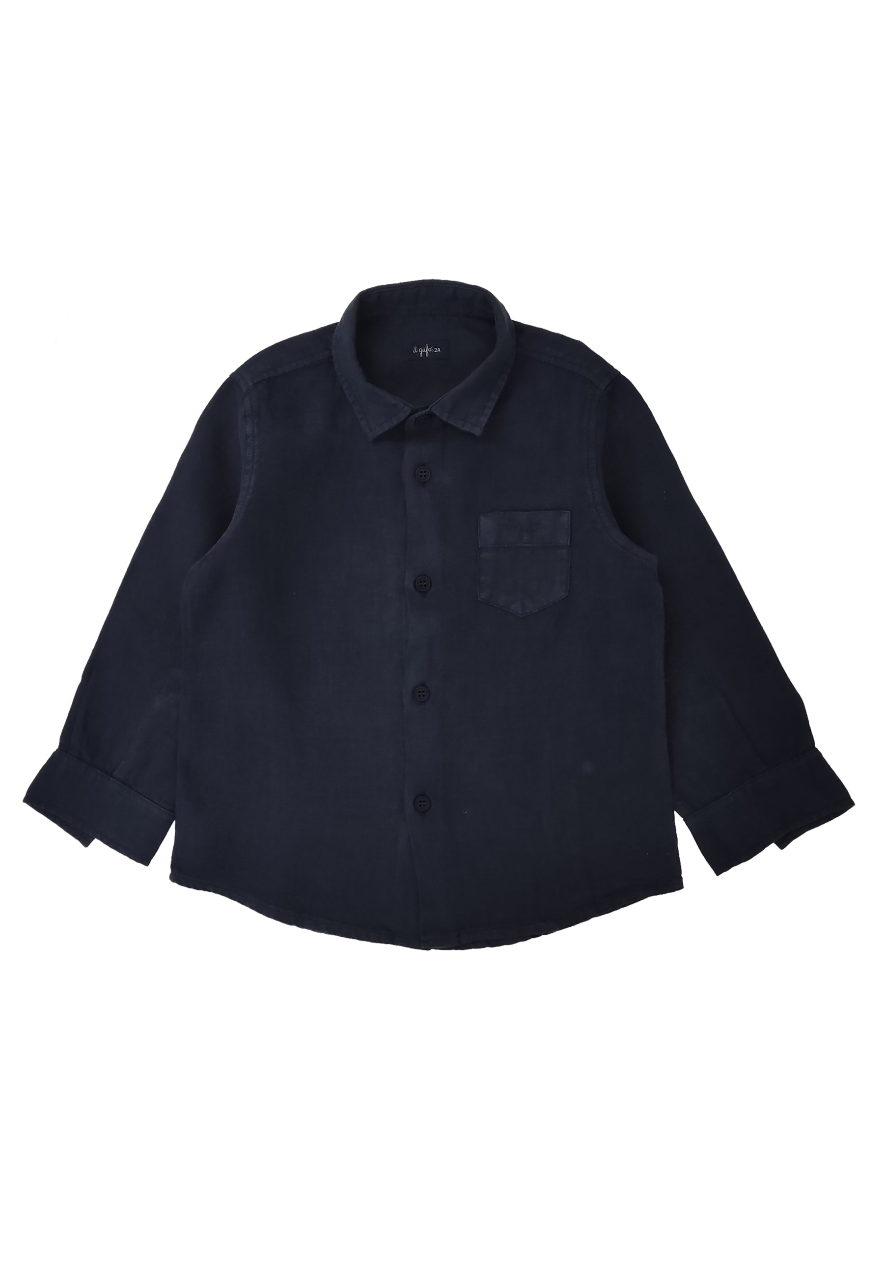 ViaMonte Shop | Il Gufo camicia blu bambino in puro lino