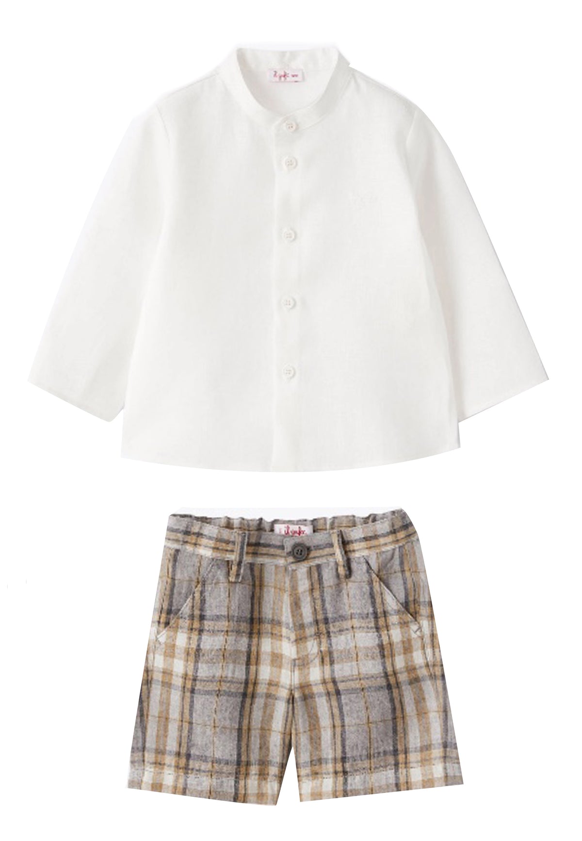 ViaMonte Shop | Il Gufo completo beige neonato in puro lino
