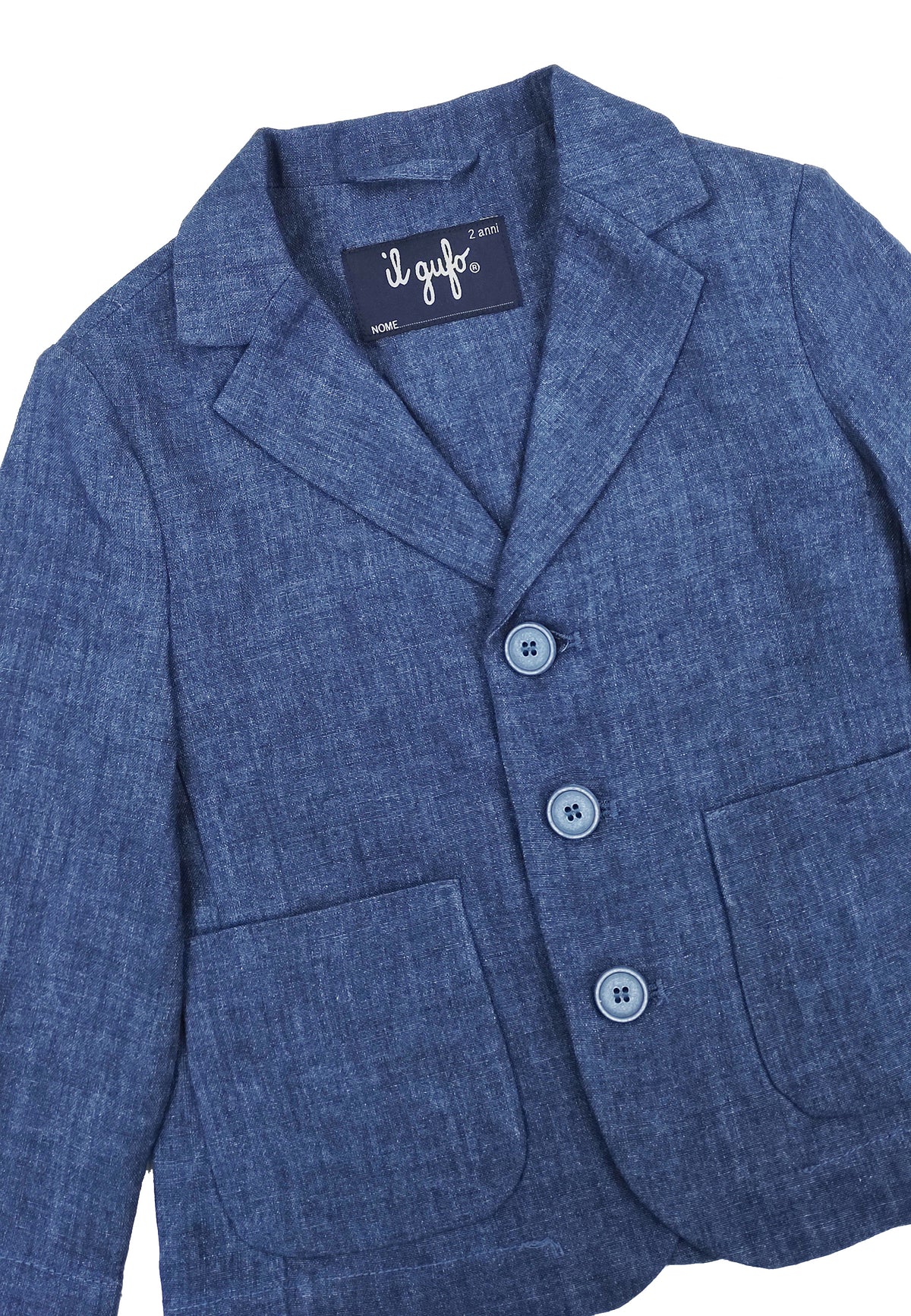 ViaMonte Shop | Il Gufo giacca blu elettrico bambino in lino